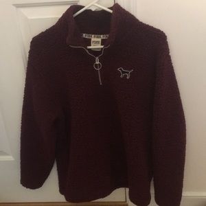 VS PINK quarter zip sherpa